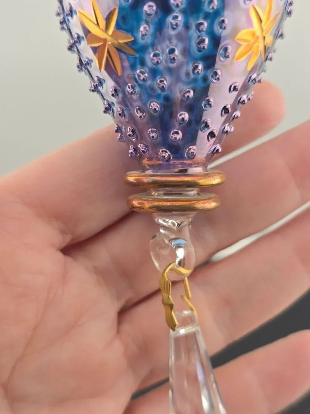 Kurt Adler Luxor Purple & Gold Glass Ornament Crystal Drop Egyptian 24-kt accent